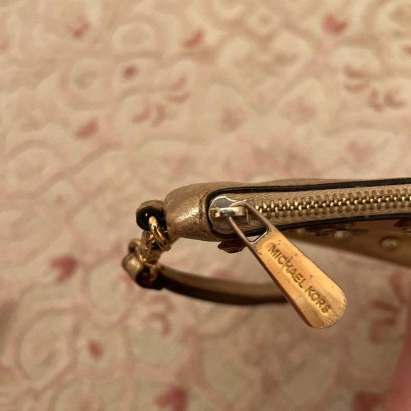 Michael Kors Gold Metallic Rhinestone Wristlet - Picture 9 of 16